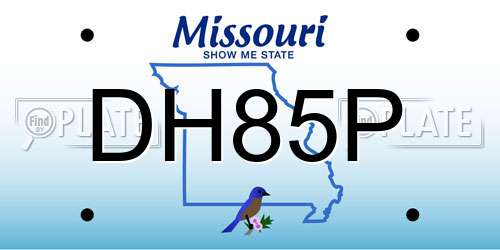 DH85P Missouri License Plate