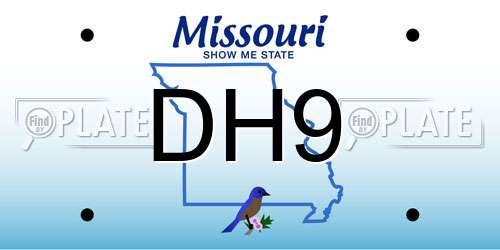 DH9 Missouri License Plate