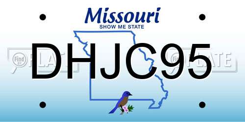 DHJC95 Missouri License Plate