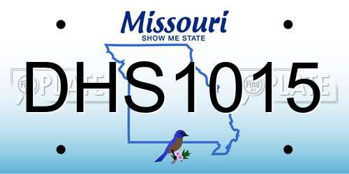 DHS1015 Missouri License Plate