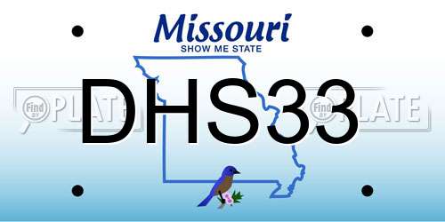 DHS33 Missouri License Plate