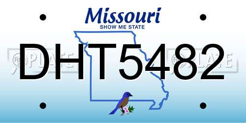 DHT5482 Missouri License Plate