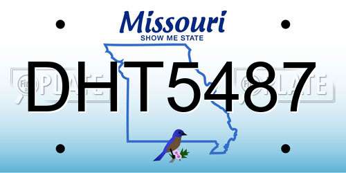 DHT5487 Missouri License Plate