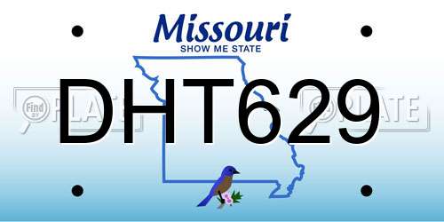 DHT629 Missouri License Plate