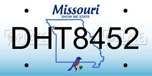 DHT8452 Missouri License Plate