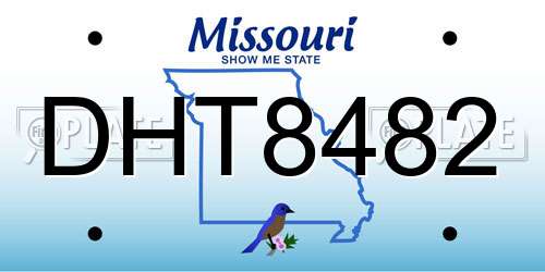 DHT8482 Missouri License Plate