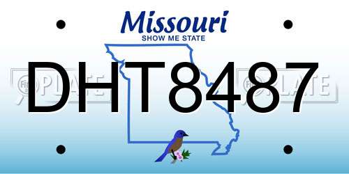 DHT8487 Missouri License Plate