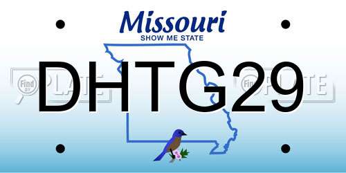 DHTG29 Missouri License Plate