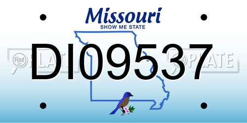 DI09537 Missouri License Plate