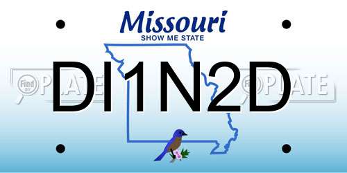 DI1N2D Missouri License Plate