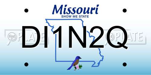 DI1N2Q Missouri License Plate
