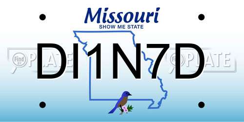 DI1N7D Missouri License Plate