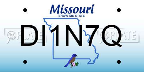 DI1N7Q Missouri License Plate