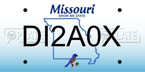 DI2A0X Missouri License Plate