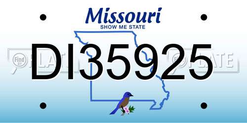 DI35925 Missouri License Plate