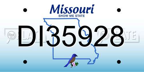 DI35928 Missouri License Plate