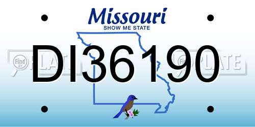 DI36190 Missouri License Plate
