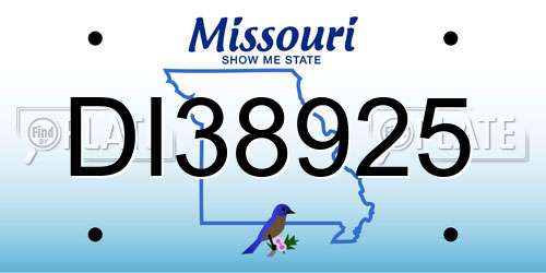 DI38925 Missouri License Plate