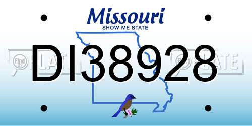 DI38928 Missouri License Plate
