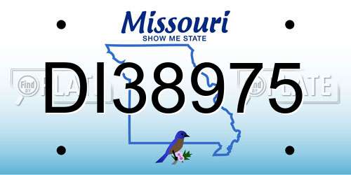 DI38975 Missouri License Plate