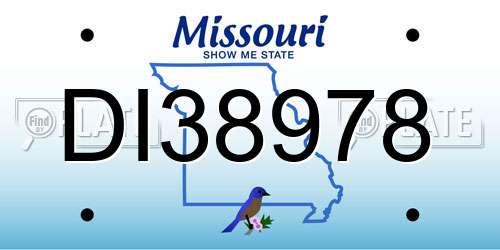 DI38978 Missouri License Plate