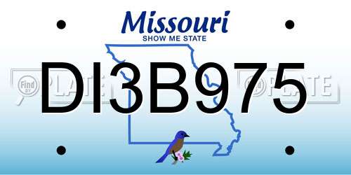 DI3B975 Missouri License Plate
