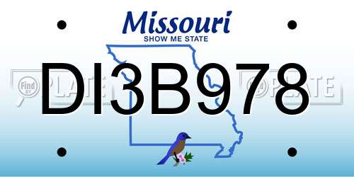 DI3B978 Missouri License Plate