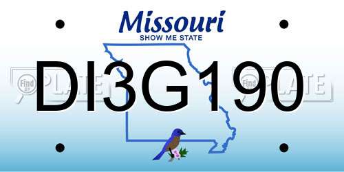 DI3G190 Missouri License Plate