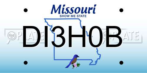 DI3H0B Missouri License Plate