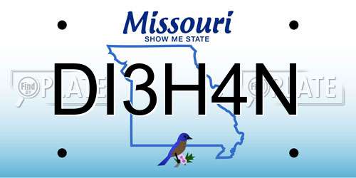 DI3H4N Missouri License Plate