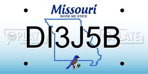 DI3J5B Missouri License Plate