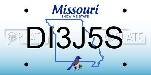 DI3J5S Missouri License Plate