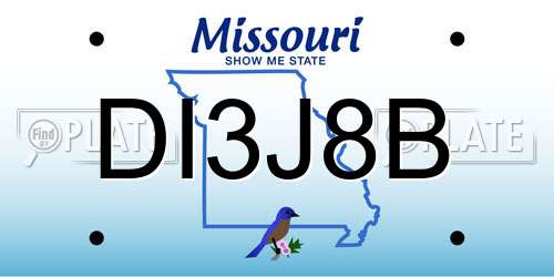 DI3J8B Missouri License Plate