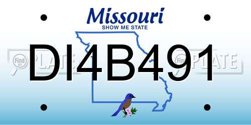 DI4B491 Missouri License Plate