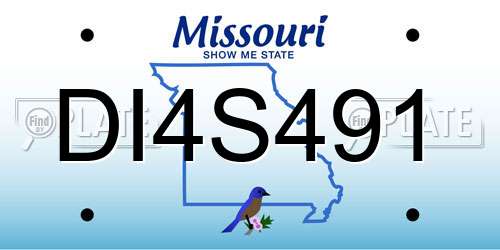 DI4S491 Missouri License Plate