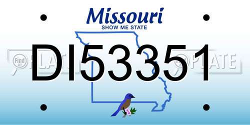 DI53351 Missouri License Plate