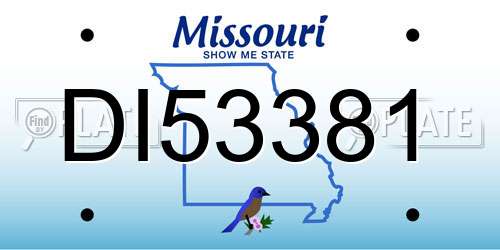 DI53381 Missouri License Plate