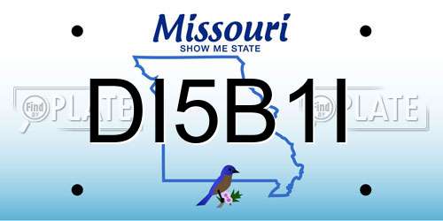 DI5B1I Missouri License Plate