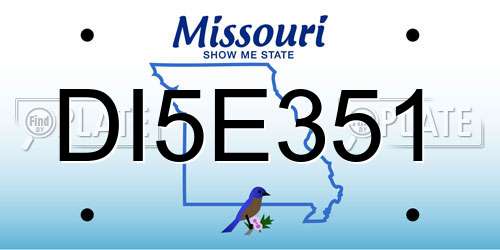 DI5E351 Missouri License Plate