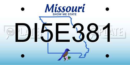 DI5E381 Missouri License Plate