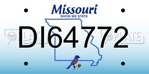 DI64772 Missouri License Plate