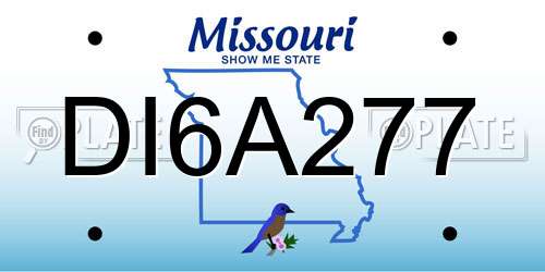 DI6A277 Missouri License Plate