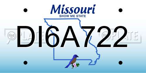 DI6A722 Missouri License Plate