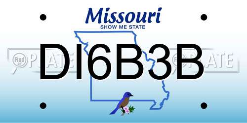 DI6B3B Missouri License Plate