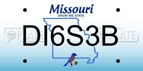 DI6S3B Missouri License Plate