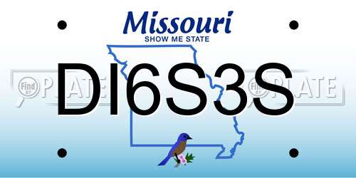 DI6S3S Missouri License Plate