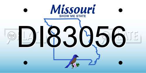 DI83056 Missouri License Plate