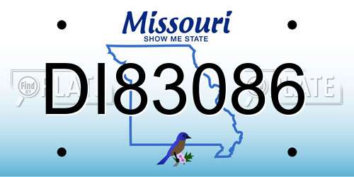 DI83086 Missouri License Plate