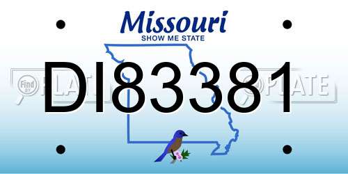 DI83381 Missouri License Plate