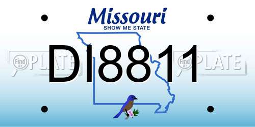 DI8811 Missouri License Plate
